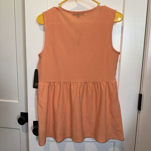 Frye Peplum Lace Trim Tank small Orange Retail $79 NWT - Picture 3 of 10